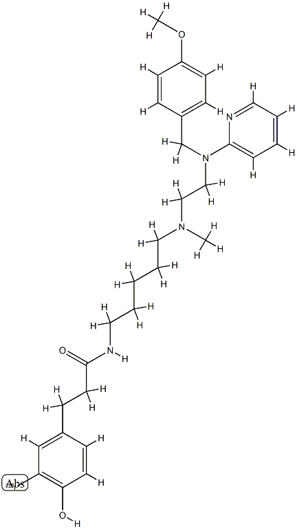 Benzenepropanamide, 4-hydroxy-3-(iodo-125I)-N-(5-((2-(((4-methoxypheny l)methyl)-2-pyridinylamino)ethyl)methylamino)pentyl)- Structure