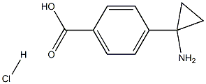 Benzoic acid, 4-(1-aminocyclopropyl)-, hydrochloride (1:1) Structure