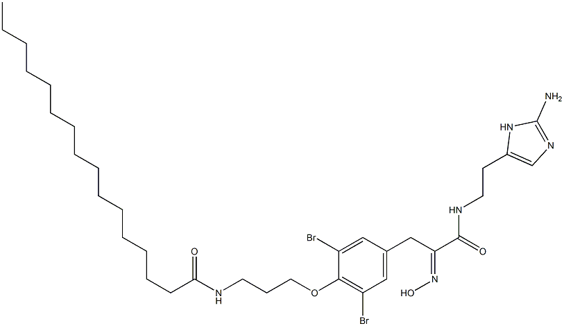 N-[2-(2-Amino-1H-imidazol-4-yl)ethyl]-3,5-dibromo-α-(hydroxyimino)-4-[3-[(1-oxohexadecyl)amino]propoxy]benzenepropanamide Structure