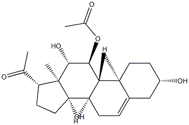 3β,11α,12β,14β-Tetrahydroxypregn-5-en-20-one 11-acetate Structure