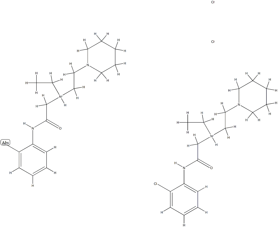 (2-chlorophenyl)carbamoylmethyl-ethyl-[2-(3,4,5,6-tetrahydro-2H-pyridi n-1-yl)ethyl]azanium dichloride Structure