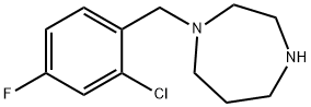 1-[(2-chloro-4-fluorophenyl)methyl]-1,4-diazepane 구조식 이미지