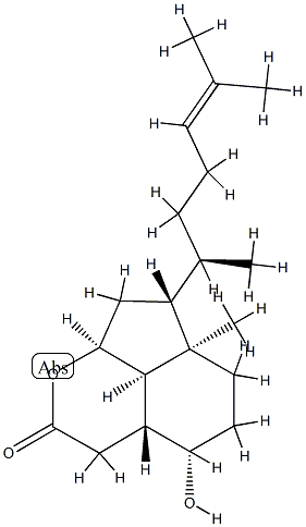 (3aR,8aβ,8bβ)-7β-[(R)-1,5-Dimethyl-4-hexenyl]decahydro-4β-hydroxy-6aβ-methyl-2H-cyclopenta[ij][2]benzopyran-2-one 구조식 이미지