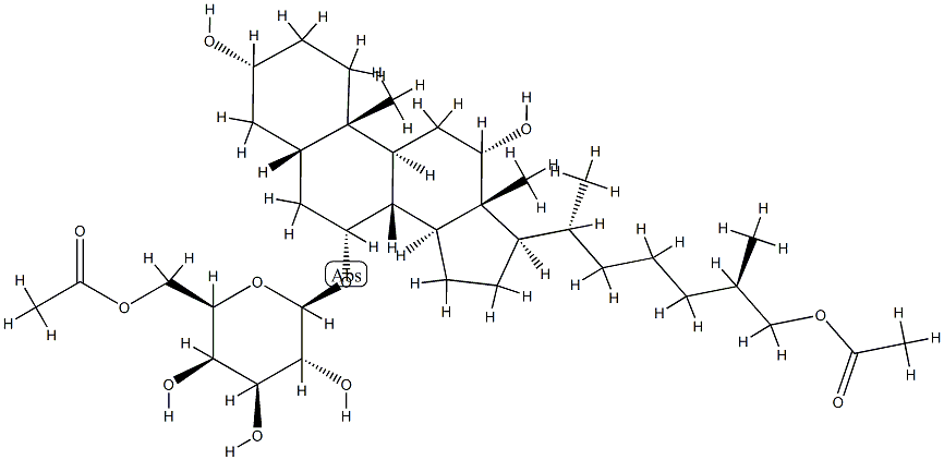[(25R)-26-(Acetyloxy)-3α,12α-dihydroxy-5β-cholestan-7α-yl]-β-D-galactopyranoside 6-acetate Structure