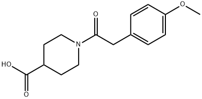 1-[2-(4-methoxyphenyl)acetyl]piperidine-4-carboxylic acid 구조식 이미지