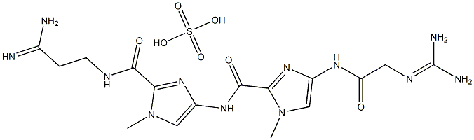 4-((((Aminoiminomethyl)amino)acetyl)amino)-N-(2-(((3-amino-3-iminoprop yl)amino)carbonyl)-1-methyl-1H-imidazol-4-yl)-1-methyl-1H-imidazole-2- carboxamide sulfate (1:1) Structure