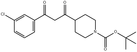 4-[3-(3-CHLORO-PHENYL)-3-OXO-PROPIONYL]-PIPERIDINE-1-CARBOXYLIC ACID TERT-BUTYL ESTER 구조식 이미지