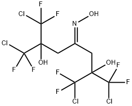 2,6-bis(chlorodifluoromethyl)-1,7-dichloro-2,6-dihydroxy-1,1,7,7-tetrafluo ro-4-heptanon oxime 구조식 이미지