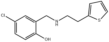 4-chloro-2-({[2-(thiophen-2-yl)ethyl]amino}methyl)phenol 구조식 이미지