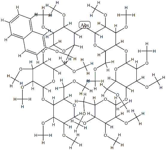 Mono-6-O-(2-naphthyl)-per-O-methyl-alpha-cyclodextrin Structure