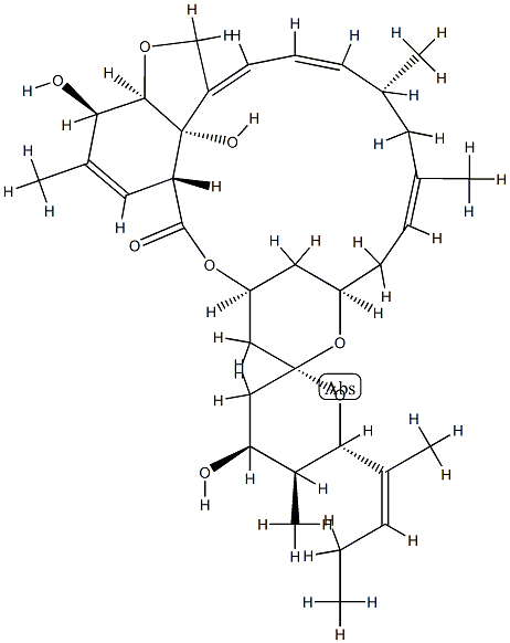 (6R,23S,25S)-5-O-Demethyl-28-deoxy-6,28-epoxy-23-hydroxy-25-(1-methyl-1-butenyl)milbemycin B Structure