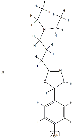 delta(sup4)-1,2,4-옥사디아졸린,5-(3-(디에틸아미노)프로필)-3-(p-클로로오페닐)-,염산염 구조식 이미지