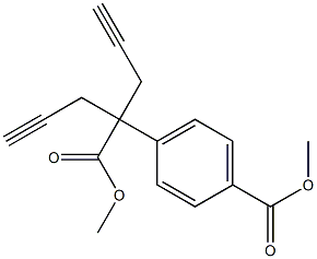 Benzeneacetic acid, 4-(Methoxycarbonyl)-α,α-di-2-propyn-1-yl-, Methyl ester Structure