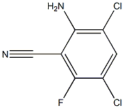 2-Amino-3,5-dichloro-6-fluorobenzonitrile 구조식 이미지