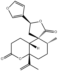 (4aR,4aβ,5R,5'S)-5'-(3-Furanyl)-4,4a,6,7,8,8a,4',5'-octahydro-6α-methyl-8aβ-(1-methylethenyl)spiro[5H-1-benzopyran-5,3'(2'H)-furan]-2,2'(3H)-dione 구조식 이미지