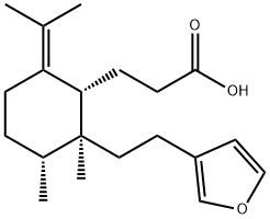 (1R,1α)-2β-[2-(3-Furanyl)ethyl]-2,3α-dimethyl-6-(1-methylethylidene)cyclohexanepropionic acid 구조식 이미지