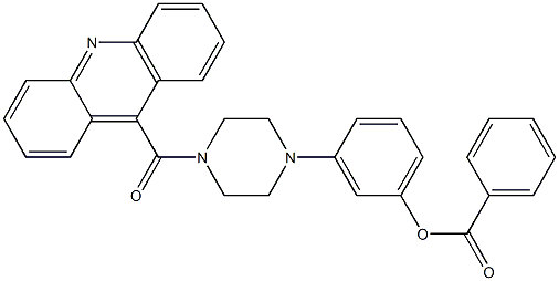 Benzoic acid 3-[4-(acridine-9-carbonyl)-piperazin-1-yl]-phenyl ester Structure