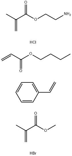 2-Propenoic acid, 2-methyl-, 2-aminoethyl ester, hydrochloride, polymer with butyl 2-propenoate, ethenylbenzene and methyl 2-methyl-2-propenoate, hydrobromide Structure