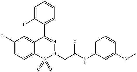 2-[6-chloro-4-(2-fluorophenyl)-1,1-dioxo-1$l^{6},2,3-benzothiadiazin-2-yl]-N-(3-methylsulfanylphenyl)acetamide Structure