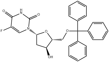 2'-Deoxy-5-fluoro-5'-O-(triphenylmethyl)uridine Structure