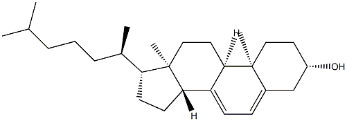 (9β)-Cholesta-5,7-dien-3β-ol Structure