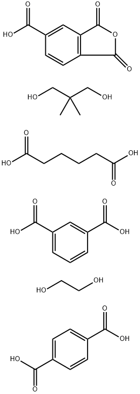 1,3-Benzenedicarboxylic acid, polymer with 1,4-benzenedicarboxylic acid, 1,3-dihydro-1,3-dioxo-5-isobenzofurancarboxylic acid, 2,2-dimethyl-1,3-propanediol, 1,2-ethanediol and hexanedioic acid Structure