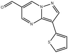 3-Thiophen-2-yl-pyrazolo[1,5-a]pyrimidine-6-carbaldehyde 구조식 이미지