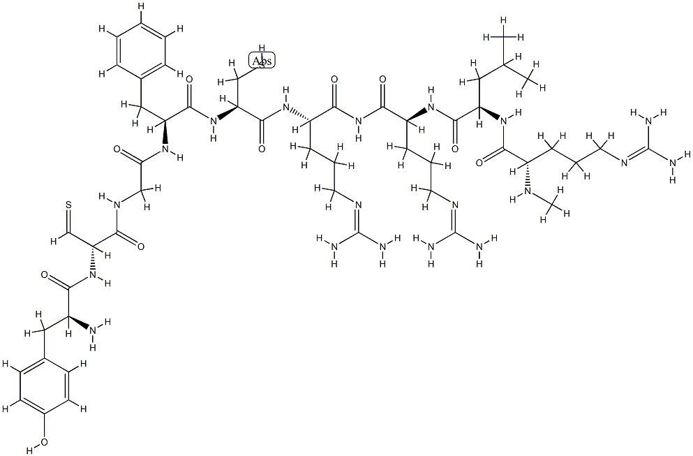 다이노르핀A아미드(1-9),Cys(2)-Cys(5)-MeArg(7)-Leu(8)- 구조식 이미지