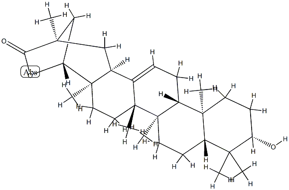 3β,22β-Dihydroxyolean-12-en-30-oic acid γ-lactone Structure