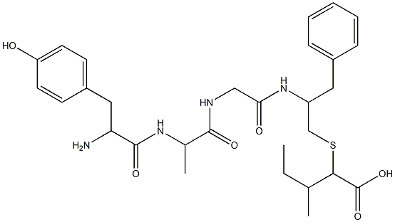 티로실-알라닐-글리실-페닐알라닐-psi(티오메틸렌)류신 구조식 이미지