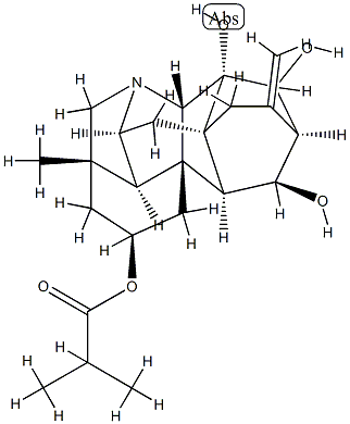 (2α,11α,13S)-Hetisan-2,11,13,14-tetrol 2-(2-methylpropanoate) 구조식 이미지