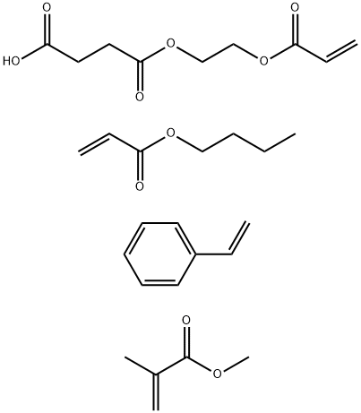 Butanedioic acid, mono[2-[(1-oxo-2-propenyl)oxy]ethyl] ester, polymer with butyl 2-propenoate, ethenylbenzene and methyl 2-methyl-2-propenoate Structure