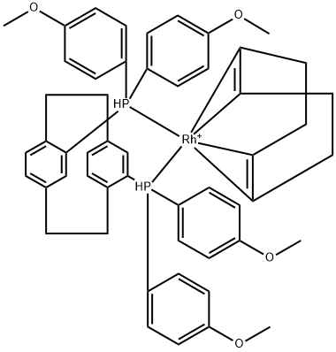(R)-4,12-Bis(4-Methoxyphenyl)-[2.2]-paracyclophane(1,5-cyclooctadiene)rhodiuM(I) tetrafluoroborate 구조식 이미지