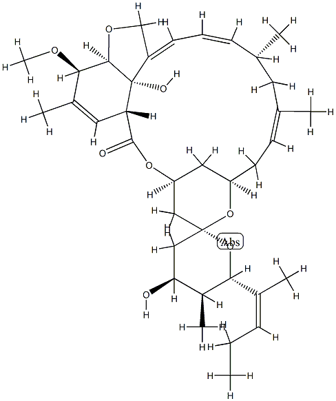 (6R,23S,25S)-28-Deoxy-6,28-epoxy-23-hydroxy-25-(1-methyl-1-butenyl)milbemycin B 구조식 이미지