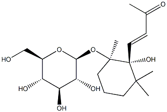 [(1R)-1α,3,3-Trimethyl-2α-hydroxy-2-[(1E)-3-oxo-1-butenyl]cyclohexan-1β-yl]β-D-glucopyranoside 구조식 이미지