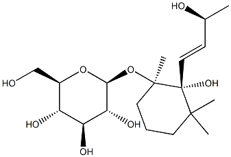 [(1R)-1α,3,3-Trimethyl-2α-hydroxy-2-[(1E,3S)-3-hydroxy-1-butenyl]cyclohexan-1β-yl]β-D-glucopyranoside Structure