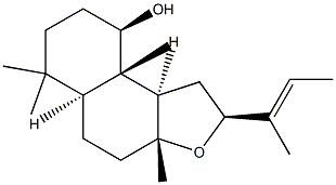 [12S,13E,(-)]-8α,12-Epoxylabda-13-ene-1β-ol 구조식 이미지