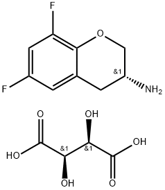 (R)-6,8-difluorochroman-3-amine (2R,3R)-2,3-dihydroxysuccinate 구조식 이미지
