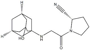 (2S)-1-[2-[(3-hydroxy-1-adamantyl)amino]acetyl]pyrrolidine-2-carbonitrile 구조식 이미지