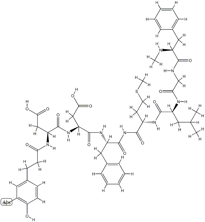 substance P (5-11), N-alpha-(desamino-3-iodotyrosyl)-8-N-me-Phe-5,6-Asp- Structure
