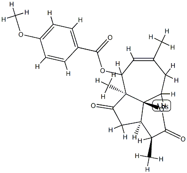 4-Methoxybenzoic acid (3S,10aS)-3,3aα,4,5,5a,6,9,10-octahydro-3β,5aβ,8-trimethyl-2,5-dioxo-2H-azuleno[8a,1-b]furan-6α-yl ester Structure
