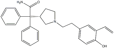 (3S)-1-[2-(3-Ethenyl-4-hydroxyphenyl)ethyl]-α,α-diphenyl-3-pyrrolidineacetaMide 구조식 이미지