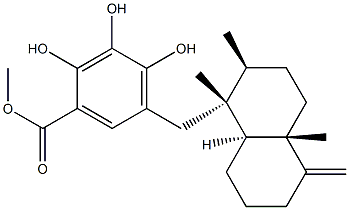 5-[[(1R,8aα)-Decahydro-1β,2β,4aβ-trimethyl-5-methylenenaphthalen-1α-yl]methyl]-2,3,4-trihydroxybenzoic acid methyl ester 구조식 이미지