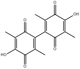 4,4'-Dihydroxy-2,2',5,5'-tetramethyl-1,1'-bi[1,4-cyclohexadiene]-3,3',6,6'-tetrone 구조식 이미지