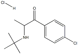 Bupropion Hydrochloride Related Compound A (15 mg) (2-(tert-butylamino)-4'-chloropropiophenone hydrochloride) 구조식 이미지
