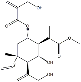 (1S)-4α-Ethenyl-2α-hydroxy-3β-[1-(hydroxymethyl)ethenyl]-6α-[[2-(hydroxymethyl)-1-oxo-2-propenyl]oxy]-4-methyl-α-methylenecyclohexane-1β-acetic acid methyl ester 구조식 이미지