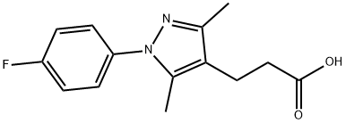 3-[1-(4-fluorophenyl)-3,5-dimethyl-1H-pyrazol-4-yl]propanoic acid Structure