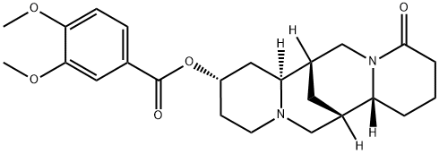 3,4-Dimethoxybenzoic acid (2S,7aα,14aβ)-dodecahydro-11-oxo-7α,14α-methano-2H,6H-dipyrido[1,2-a:1',2'-e][1,5]diazocin-2β-yl ester 구조식 이미지