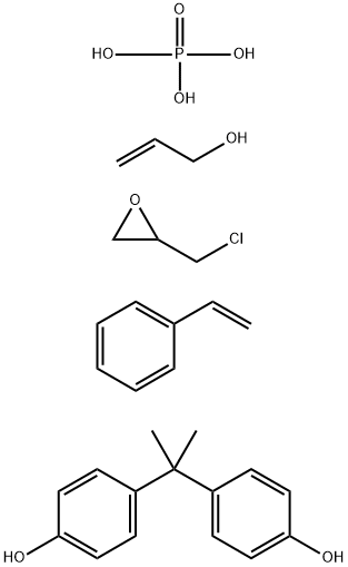 Phorphoric acid, polymer with (chloromethyl)oxirane, ethenylbenzene, 4,4'-(1-methylethylidene)bis[phenol] and 2-propen-1-ol Structure