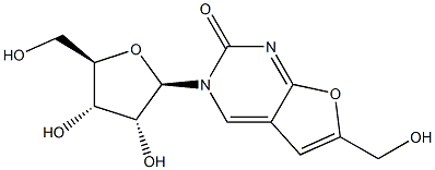 3-b-D-Ribofuranosyl-6-hydroxyMethyl-furano[2,3-d]-pyriMidin-2-one 구조식 이미지
